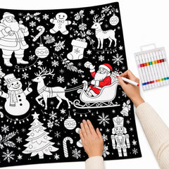 Photo 2 of SnugSketch Christmas Coloring Blanket + Markers